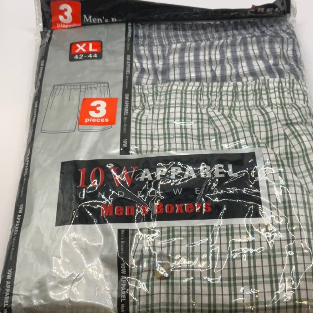 Men's 10W Apparel 3 Pack Plaid Boxers Underwear Choose: Sz XL  NIP (1)
